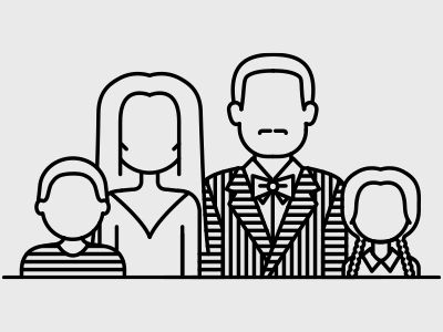 Addams Family Shirt Ideas, Addams Family Doodles, Addams Family Embroidery, Thing Addams Family Drawing, Addams Family Drawings, Addams Family Tattoo Ideas, Adams Family Svg, Addams Family Drawing, Addams Family Art