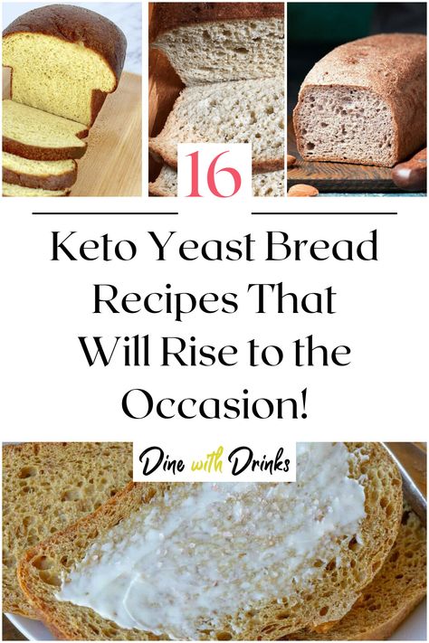 Collage of 4 keto yeast bread recipes. Keto Yeast Bread Recipes, Keto Yeast Bread, Recipes With Yeast, Keto Diet List, Keto Diet Breakfast, Yeast Bread Recipes, Diet Breakfast Recipes, Low Carb Breakfast Recipes, Fat Foods