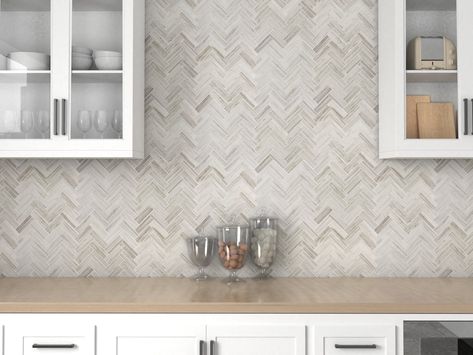 Liven up any room with this Coastal Ivory Honed Marble Herringbone Mosaic. This 11 x 11 decorative tile comes in beige and has a honed finish. With stunning veining that comes from the natural wonders of this earth, marble can make a gorgeous fashion statement throughout your home. Go with the Coastal Ivory Honed Marble Herringbone Mosaic to create a timeless look for your home. With unique veining that comes from the natural wonders of this earth, marble can be the gorgeous fashion statement th Basement Laundry Bathroom, House Inspiration Kitchen, France Kitchen, Herringbone Mosaic Tile, Marble Herringbone, White Wall Tiles, Herringbone Backsplash, Floor And Decor, Honed Marble