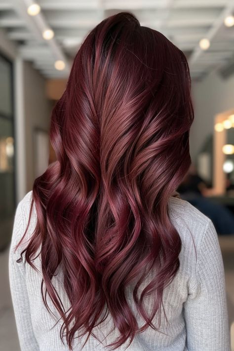 Explore 25 Ideas Winter Hair Color Trends: Embrace This Season’s Top Looks Blonde Hair With Burgundy Highlights, Blonde Hair With Burgundy, Hair With Burgundy Highlights, Cherry Wine Hair Color Burgundy, Winter Hair Color Trends, Wine Hair Color, Burgundy Highlights, Wine Hair, Hair Color Burgundy