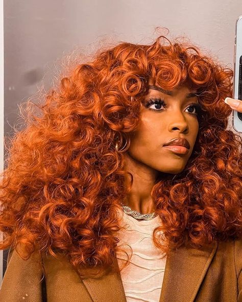 Amazon.com : ANNISOUL Copper Curly Wigs for Black Women Long Curly Afro Wig with Bangs for Women Big Bouncy Fluffy Synthetic Fiber Glueless Hair for Cosplay and Daily : Beauty & Personal Care Copper Ginger, Curly Afro Wig, Red Curly Hair, Hair Crown, Brown Copper, Cosplay Hair, Afro Wigs, Curly Afro, Bouncy Curls