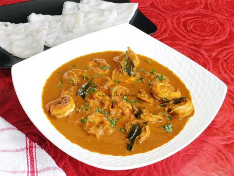 Prawn Gassi | Mangalorean Prawn Gassi - Celebration In My Kitchen | Goan Food Recipes, Goan Recipes Mangalorean Prawn Curry, Mangalorean Recipes, Goan Food, Prawn Dishes, Prawn Curry, Goan Recipes, Pot Luck, Good Sources Of Protein, Fenugreek Seeds