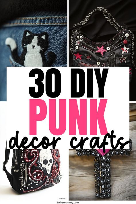 Get these fun DIY punk crafts to make and sell. Diy Punk Necklace, Punk Room Decor Diy, Punk Diy Ideas, Crafts To Make When Bored, Crafts To Make With Friends, Make For Boyfriend, Crafts To Make For Boyfriend, Punk Room Decor, Diy Stuff To Sell