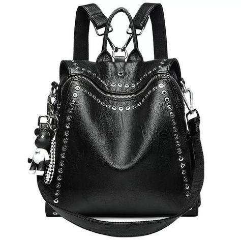 Black Genuine Leather Rivet Backpack sold by ilovemybag. Shop more products from ilovemybag on Storenvy, the home of independent small businesses all over the world. Fashion Teenage Girls, Leather Rivets, Women's Backpack, Women Leather Backpack, Teenage Girls, Sierra Leone, Backpack Purse, Black Backpack, Womens Backpack