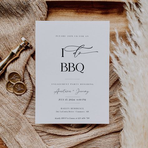 Summer Engagement Party Invitations, I Do Bbq Invitation, Bbq Engagement Party Ideas, Simple Engagement Party Invitations, Casual Engagement Party, Bbq Invitation Template, I Do Bbq Engagement Party, Engagement Party Bbq, I Do Bbq