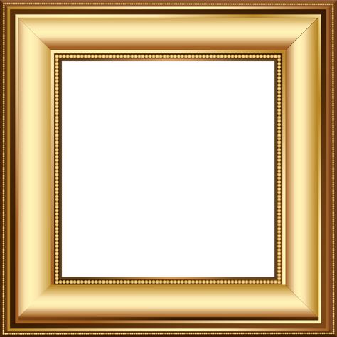 Gold and Brown Transparent Photo Frame Transparent Photo Frame, Frames With Flowers, Clipart Borders, Picture Borders, Printable Frames, Frame Download, School Frame, Cardboard Box Crafts, Family Photo Frames