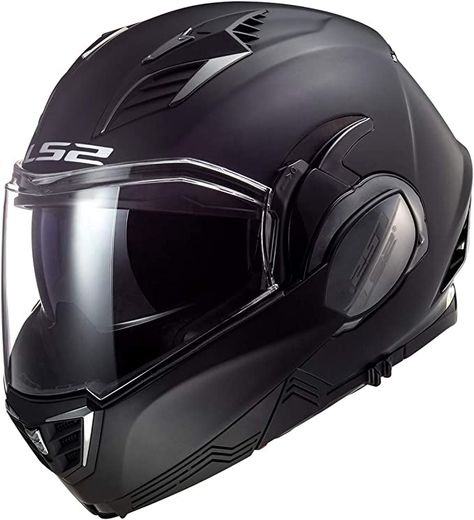 DOT approved. Chin bar rotates 180 degrees to the rear. Like having a full face and 3/4 helmet in one. Dual visor, tinted visor drops down. Modular Motorcycle Helmets, Ls2 Helmets, Cool Motorcycle Helmets, Black Helmet, Open Face Helmets, Helmet Accessories, Motorcycle Gear, Motorcycle Outfit, Sun Visor