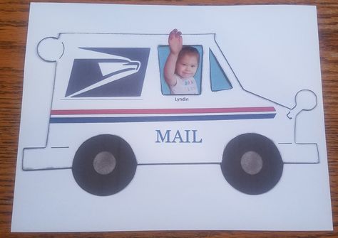 Postal Worker Craft Preschool, Mail Truck Craft, Mail Truck Craft Preschool, Mail Carrier Preschool, Mail Carrier Craft, Community Helpers Art, Community Helpers Preschool Crafts, Mail Craft, Thema Letters