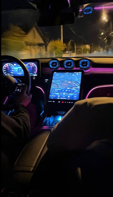 Car Inside Night, Car Interior At Night, Mercedes At Night, Inside Of Car Aesthetic Night, Mercedes Benz Interior Night, Car Money, Mercedes Inside Night, Car Inside, Fairy Grunge Aesthetic