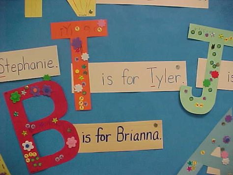 Initial Letter Name Activity and Bulletin Board – Prek – K Name Writing Activities, Kindergarten Names, Preschool Names, Preschool Bulletin, Beginning Of Year, Name Activities, Preschool Literacy, Pre K Activities, Beginning Of The School Year