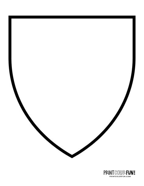 Coat of arms template: These templates not only offer a Large blank shield or crest shape (6) from PrintColorFun com Coat Of Arms Template, Crest Template, Shield Template, Medieval Magic, Reading Fair, Fall Pumpkin Crafts, Shield Design, Medieval Fashion, Color Crafts