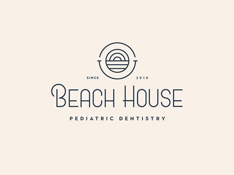 Beach House Pediatric Dentistry by Liam Foster | Dribbble | Dribbble Beach House Logo Design, Beach House Branding, Beach House Logo, Beachy Logo, Beach Logos, Beach Logo Design, Coastal Logo, Beach Branding, Dentistry Design