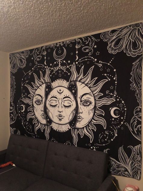 Sun Tapestry, Hippie Bedroom Decor, Cool Tapestries, Sun And Moon Tapestry, Hippie Bedroom, Grunge Hippie, Hippy Room, Moon Tapestry, Room Tapestry