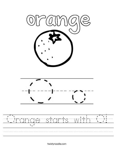 Orange starts with O Worksheet - Twisty Noodle Alphabet Letter Activities, Transportation Worksheet, Pre K Worksheets, Twisty Noodle, Toddler Class, Holiday Lettering, Letter Worksheets, Preschool Letters, Letter Activities