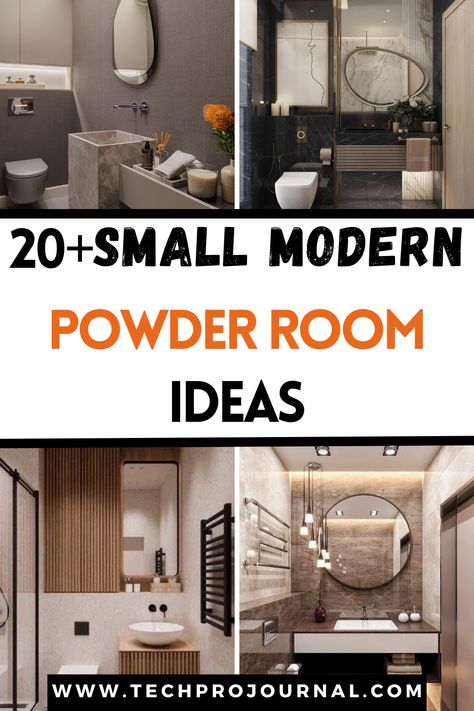 This post will show you how to bring a fresh, modern vibe to your home with small modern powder room ideas. You’ll discover clever ways to make the most of your space while keeping it stylish and inviting. These small modern powder room ideas will ensure that your bathroom is just as impressive as the rest of your home! Modern Rustic Half Bathroom Ideas, Powder Room Tiles Ideas, Dark Gray Powder Room Ideas, High End Half Bathroom, Contemporary Powder Bath, Small Modern Powder Room Ideas, Zen Half Bathroom Ideas, Zen Powder Room Ideas, Small Powder Room Decorating Ideas