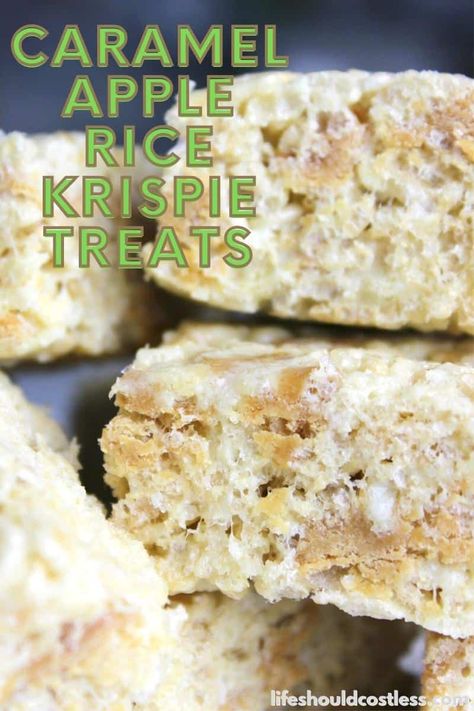 The flavor combo of sour green apple and caramel set these yummy Caramel Apple Rice Krispie Treats apart from any other Krispie Treats that you may have tried before. The only problem you’re going to have after you try them, is making sure you have all the ingredients on hand so that you can make them as often as possible. Apple Rice Krispie Treats, Apple And Caramel, Apple Rice, Kraft Caramel Bits, Caramel Apple Pops, Rice Krispie Treats Recipe, Rice Krispies Recipe, Jolly Ranchers, Mini Pecan Pies