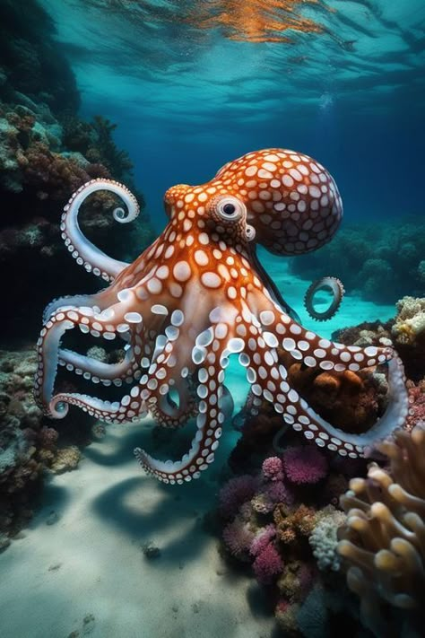 Sealife Photography Ocean Life, Octopus Photos National Geographic, Aesthetic Sea Animals, Starfish Dress, Octopus Photography, Octopus Photos, Ocean Creatures Art, Jellyfish Haircut, Octopus Species