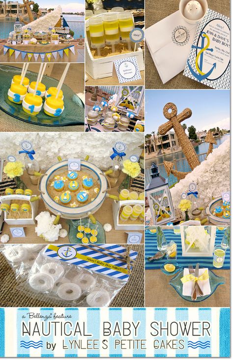 Nautical Baby Shower with styling, desserts, and photography done by Lynlee’s as featured on the Party Suite at Bellenza Sailor Baby Showers, Baby Shower Nautical, Nautical Baby Shower Invitations, Sailor Baby, Ahoy Its A Boy, Boy Birthday Party Ideas, Nautical Party, Boy Baby Shower Themes, Nautical Baby Shower