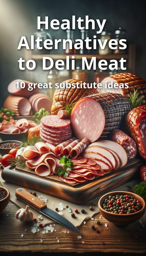 Discover the perfect guide to deli meats, from lean turkey breast for health-conscious eaters to indulgent, rich-flavored options like salami. Plus, explore 10 healthy alternatives like roasted turkey and grilled chicken for those seeking nutritious swaps. Dive into the savory world of deli meats and make informed choices for your diet. No Deli Meat Lunch Ideas, Processed Meat Alternatives, Deli Meat Alternatives, Healthy Lunch Meat, Deli Meat Recipes, Health Lunches, Quick Easy Lunch, Healthy Food Alternatives, Healthy Food Swaps