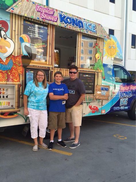 Lucas Hobbs (Cheflucasfood) with the owners of Kona Ice truck.  Snow cones anyone?! Kona Ice, Ice Truck, Snow Cone, Snow Cones, Specialty Foods, Grad Party, Grad Parties, Food Truck, Mood Board