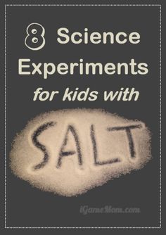 Love kitchen science experiments with materials you already have in the pantry. These science activities all use salt plus one or two other ingredients. Simple yet fun. Kids not only learn about salt attributes, but also scientific thinking, process, and methodology. Cool science project ideas to do at home or school. 1 Hour Science Experiments, Scientific Experiments For Kids, School Science Project Ideas, Stem Project Ideas, Salt Experiment, Simple Science Experiments For Kids, Kids Science Experiments, Vetenskapliga Experiment, Kitchen Science Experiments