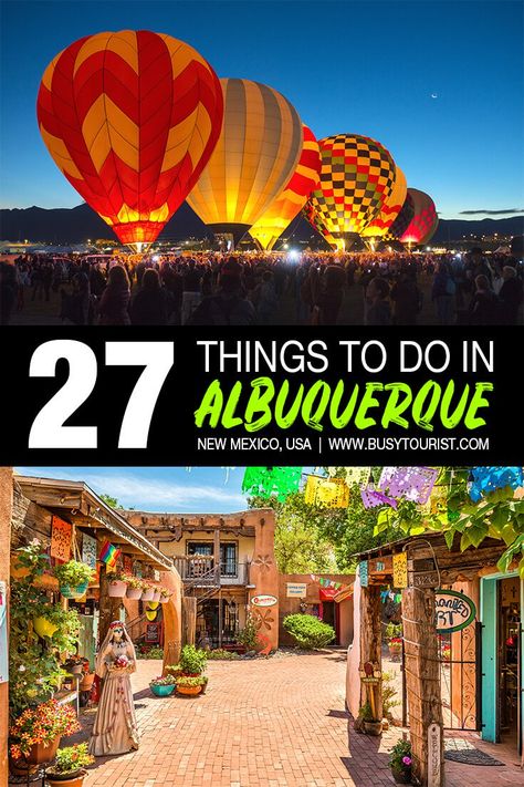 Wondering what to do in Albuquerque, New Mexico? This travel guide will show you the top attractions, best activities, places to visit & fun things to do in Albuquerque, NM. Start planning your itinerary and bucket list now! #albuquerque #newmexico #newmexicotravel #usatravel #usatrip #usaroadtrip #travelusa #vacationusa #ustravel #ustraveldestinations #americatravel Alburque New Mexico, Albuquerque Things To Do, What To Do In Albuquerque New Mexico, What To Do In New Mexico, Albuquerque New Mexico Things To Do In, Things To Do In Albuquerque New Mexico, Visiting Albuquerque, New Mexico Travel, New Mexico Vacation