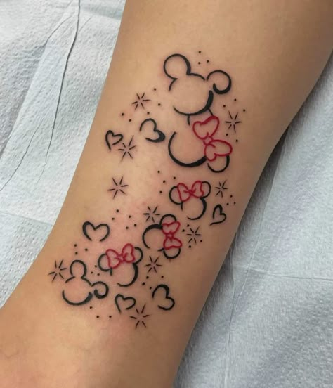 Mickey Mouse Sleeve Tattoo, Disney Heart Tattoo, Hand Tattoo Disney, Disney Name Tattoo, Disney Theme Tattoos, Disney Wrist Tattoos For Women, Disney Family Tattoos, Disney Sleeve Tattoo For Women, Small Mickey Mouse Tattoo