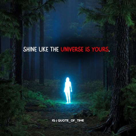 Shine like the Universe is Yours." 🌟 Step into your power and let your light illuminate the world. 🌟 "Shine Like the Universe is Yours" - Embrace Your Infinite Potential Imagine a world where you embrace every moment with the confidence that the entire universe is within your grasp. The quote “Shine like the Universe is Yours.” serves as a powerful reminder that you are a radiant being, capable of greatness beyond measure. 🌠 “Shine like the Universe is Yours.” This empowering statement enco... Step Into Your Power, The Universe, Me Quotes, Universe, Confidence, In This Moment, Let It Be, Quotes