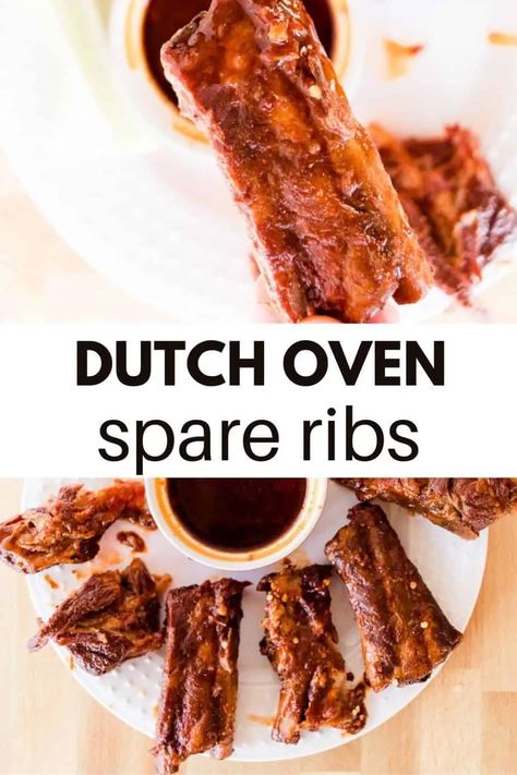 Dutch Oven Spare Ribs Pork Ribs Dutch Oven, Oven Spare Ribs, Ribs Dutch Oven, Spare Ribs In Oven, Dutch Oven Ribs, Oven Pork Ribs, Best Ribs Recipe, Spare Ribs Recipe, Dutch Oven Recipes Cast Iron