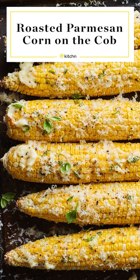 British Dessert Recipes, Parmesan Corn On The Cob, Best Corn On The Cob Recipe, Parmesan Corn, Corn In The Oven, Oven Roasted Corn, Corn On The Cob Recipe, Corn Recipes Side Dishes, Butter Corn