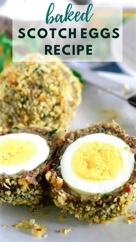 This delicious Baked Scotch Eggs are the perfect party appetizer! They're easy to make and super unique. Everyone will love them! Baked Scotch Eggs, Dinner Party Appetizer, Scotch Eggs Recipe, Feast Recipes, Dinner Party Appetizers, Perfect Dinner Party, Eggs Breakfast, Pickled Eggs, Recipe Step By Step