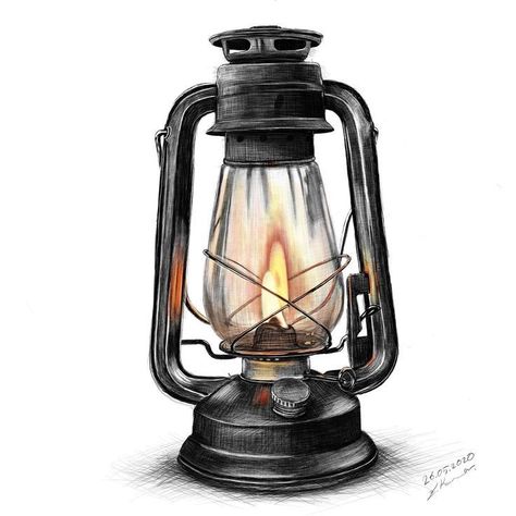 Oil Lamp Drawing, Lantern Tattoo Vintage, Stiker Journal, Lamp Drawing, Lantern Drawing, Lamp Tattoo, Drawing Series, Lantern Tattoo, Oil Lantern