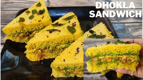 Dhokla and sandwich both will be enjoyed in this sandwich recipe Sandwich Dhokla Recipe, Khaman Recipe, Sandwich Healthy, Dhokla Recipe, Healthy Breakfast Recipe, Healthy Sandwiches, Sandwich Recipe, Breakfast Recipe, Viral Video