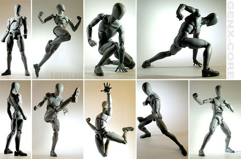 Wow !! Where can i get these ?? Way better than the "standard" wooden mannequins, especially for action poses Action Reference, Action Pose Reference, Human Figure Drawing, Figure Reference, Different Poses, Foto Poses, Animation Reference, Poses References, Character Poses