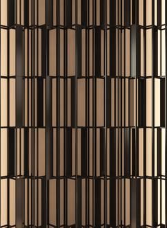 Intercontinental Robertson Quay - Singapore - Interiors - SCDA Residential Partition Wall, Decorative Screen Panels Interior Design, Architectural Screen Facade, Decorative Metal Screen Interior Design, Metal Jaali Partition, Screen Pattern, Metal Wall Panel, Partition Screen, Wood Facade