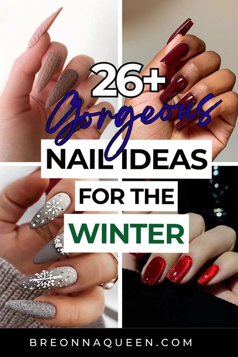 Holiday Nails Inspiration, Fur Nails, Spirit Nails, Nail Polish Colors Winter, Winter Nail Ideas, Winter Nail Polish, Reflective Nails, Snowflake Nail Art, Tree Nails