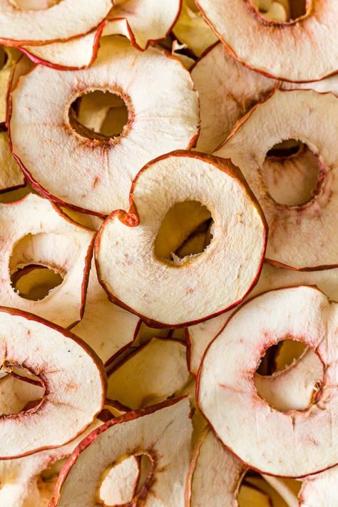 How to Dehydrate Apples (and make apple chips!)- Fresh Off The Grid Dehydrated Apple Slices, Dehydrated Apples Recipe, Dehydrate Apples, Dehydrating Apples, Apple Chips Dehydrator, Dried Apple Chips, Dehydrator Ideas, Dehydrated Apples, Fruit Creations