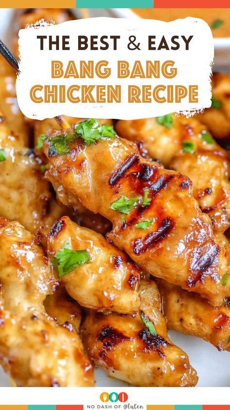 Meals With Bbq Chicken, Bang Bang Chicken Casserole, Easy Dinner Oven Recipes, Bang Bang Chicken Skewers Grilled, K F C Chicken Recipe, Bang Bang Chicken Skewers Oven, Game Day Chicken Recipes, Chicken Bang Bang Recipe, Quick Chicken Recipes For Dinner Easy