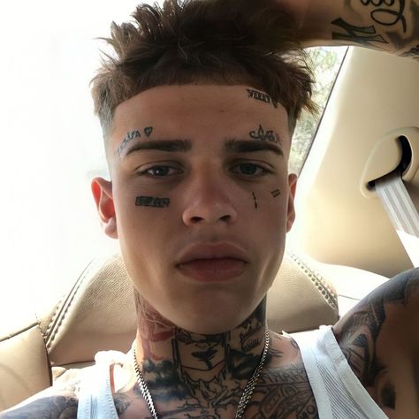 Boys Eyebrows, Cool Face Tattoos, Under Eye Tattoo, Mens Face Tattoos, Small Face Tattoos, Face Tats, Small Neck Tattoos, Tatted Men, Guys Eyebrows