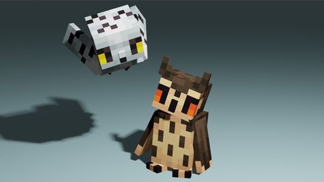 Minecraft Owl, Mincraft Bulds, Minecraft Animals, Minecraft Heart, Minecraft Models, Project Mc, Minecraft Addons, Mine Minecraft, Plastic Bag Crochet