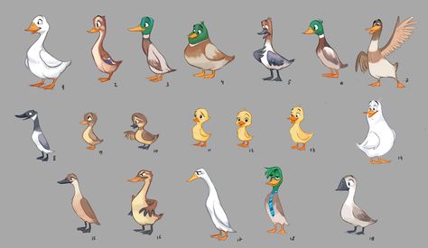 ArtStation - Unapproved Characters, Martina Petrova Duck Character Illustration, Duck Cartoon Drawing, Duck Character Design, Ducks Illustration, Ducks Cartoon, Duck Character, Smile For Me, Duck Illustration, Animal Caricature