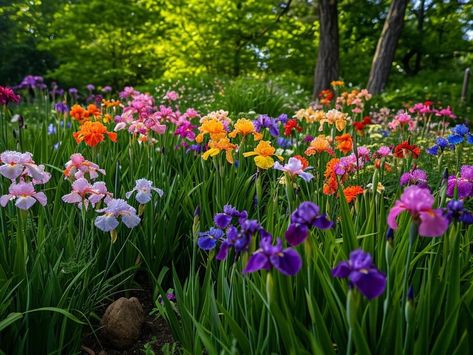 Planting Iris in Spring: Enjoy Colorful Blooms – Plantology USA African Iris Landscaping, Planting Iris In Spring, Peonies And Iris Garden, European Fan Palm, Iris Cottage Garden, Fishtail Palm, Holly Shrub, Low Light House Plants, Shrubs For Privacy