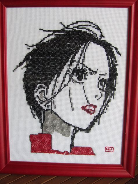 Nana cross stitch by Santian69 Nana Cross Stitch Pattern, Nana Cross Stitch, Kero Chan, Embroidery Fashion, Perler Bead Patterns, Hama Beads, Perler Beads, Beading Patterns, The Creation