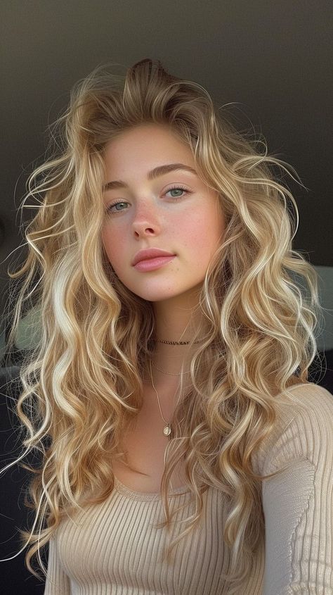 Taming 7, Rambut Brunette, Blonde Wavy Hair, Blonde Curly Hair, Spring Hair Color, Honey Blonde Hair, Blonde Hair Inspiration, 얼짱 소녀, Fesyen Rambut