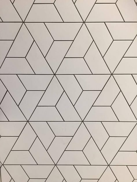 Trapezoid Tile, Triangle Tile Pattern, Triangle Tile, Geometric Tile Pattern, Triangle Tiles, Backsplash Patterns, Unique Backsplash, Motif Art Deco, 타이포그래피 포스터 디자인