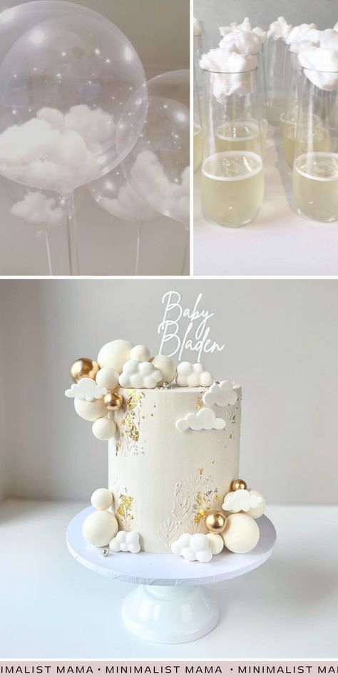 Elegant Baby Shower Cakes, Cloud Themed Baby Shower Ideas, Daisy Baby Shower Theme, Girly Baby Shower Themes, Modern Baby Shower Themes, Cloud Baby Shower Theme, Berry Party, Summer Baby Shower Themes, Classy Baby Shower