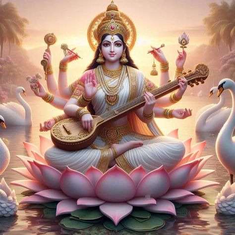 Saraswati Mata Wallpaper, Saraswati Goddess Paintings, God Saraswati, Round Mehndi, Round Mehndi Design, Saraswati Mata, Saraswati Photo, Devi Images, Devi Images Hd