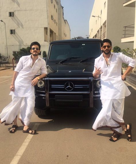 The new cool jr & sr #SoggadeChinniNayana #Bangaraju Engagement Dress For Groom, Akhil Akkineni, Naga Chaitanya, Mens Indian Wear, Wedding Kurta For Men, Kurta Pajama Men, Groom Dress Men, Wedding Dresses Men Indian, Kurta Men