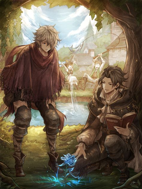 Artist: Pixiv Id 1241621 | Octopath Traveler | Alfyn | Cyrus | Therion | Tressa Fantasy Vibes, Awesome Drawings, Base Ideas, Octopath Traveler, Picture Inspiration, Character References, Character Base, Illustration Ideas, Writing Stuff