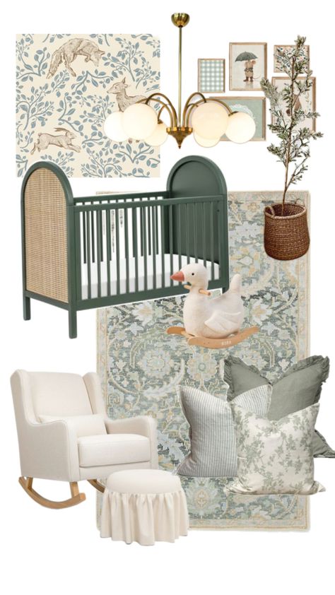 Crib Makeover Paint, Nursery Ideas Unisex Gender Neutral, Clary Sage Nursery, Southern Nursery Girl, Neutral Boy Nursery Ideas, French Cottage Nursery, Vintage Peter Rabbit Nursery, Nursery With Grey Crib, Nursery Room Inspiration Boy